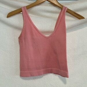 Pink Ribbed Women's Top